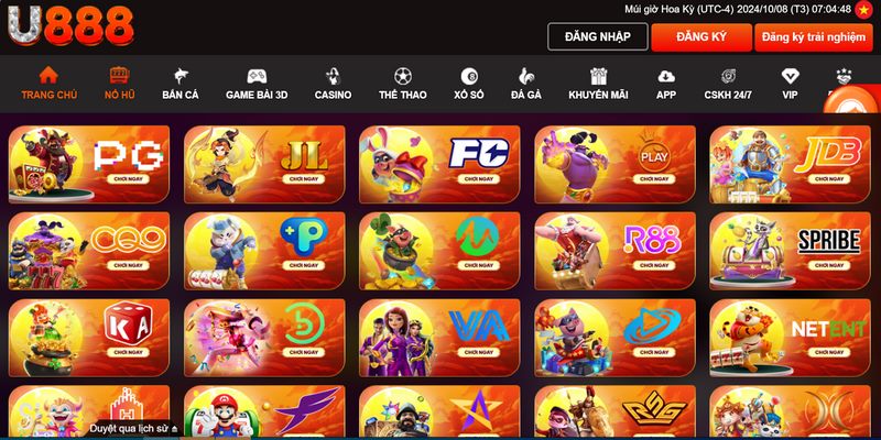 U888 cung cấp một loạt các trò chơi slot hấp dẫn cho game thủ